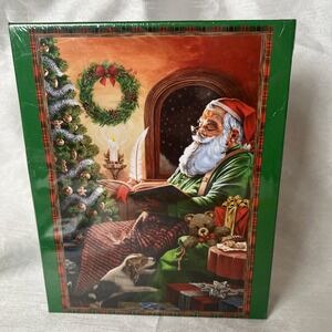 Christmas Party Santa Claus 1000 Pc Oversized Jigsaw Puzzle ~ Brother Sister New
